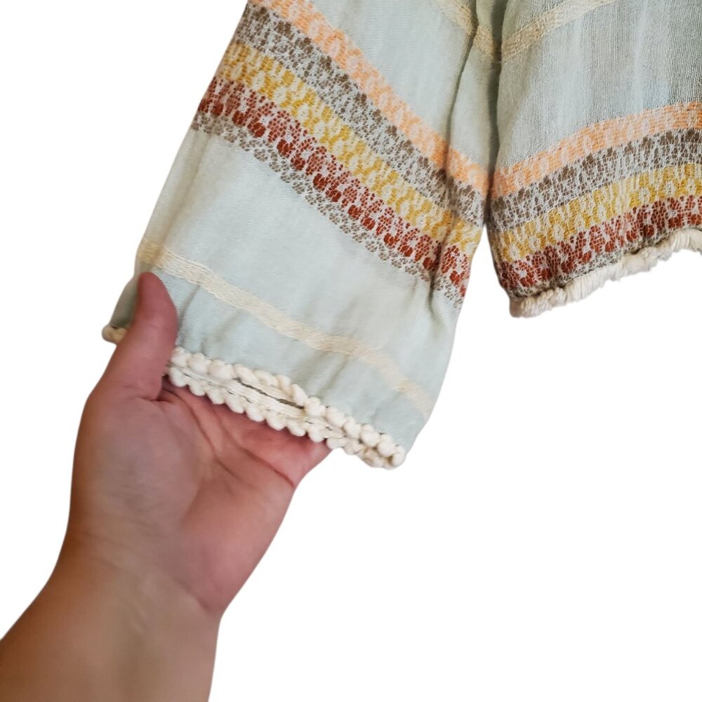 ZARA Cropped Linen Blend Cottage Core Farmhouse Cardigan Medium - Picture 7 of 16